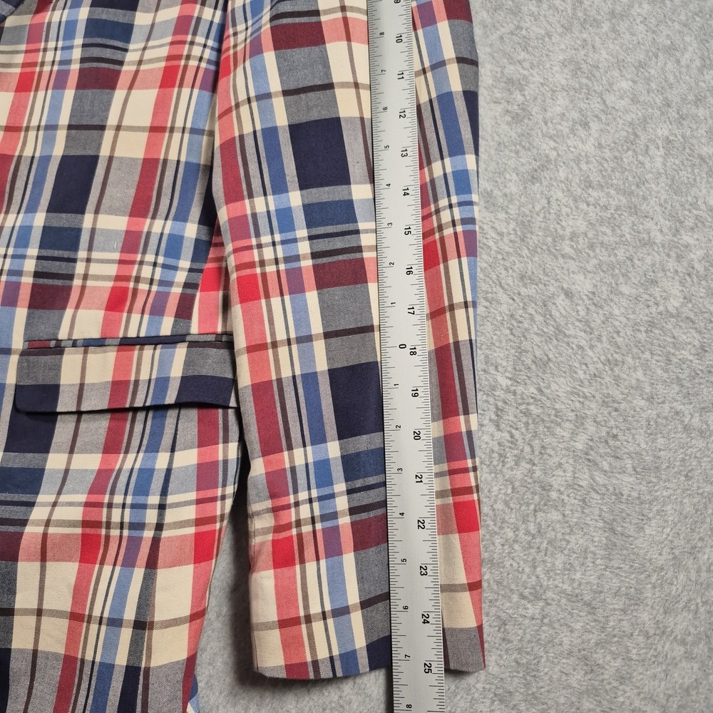 Tommy Hilfiger Mens Plaid 100% Cotton Multi-color 2 Btn Blazer Sport Coat 46R - Picture 5 of 10